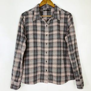 Prana Blush Flannel Long Sleeve Button Up Shirt